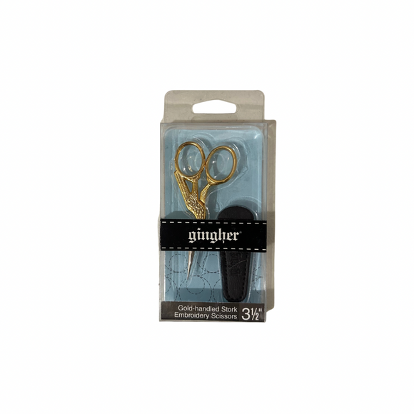 Gingher Gold Handle Stork Embroidery Scissors