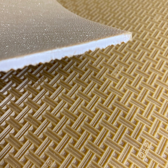Woven tread rubber sole sheet